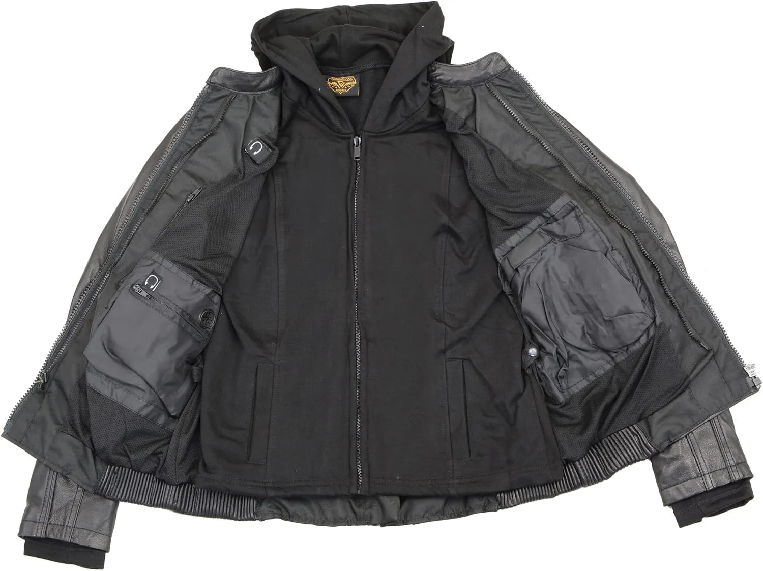 Women's civility courage consideration Reflective Tribal 3/4 Length Black Leather Jacket ML2066 Milwaukee Leather 