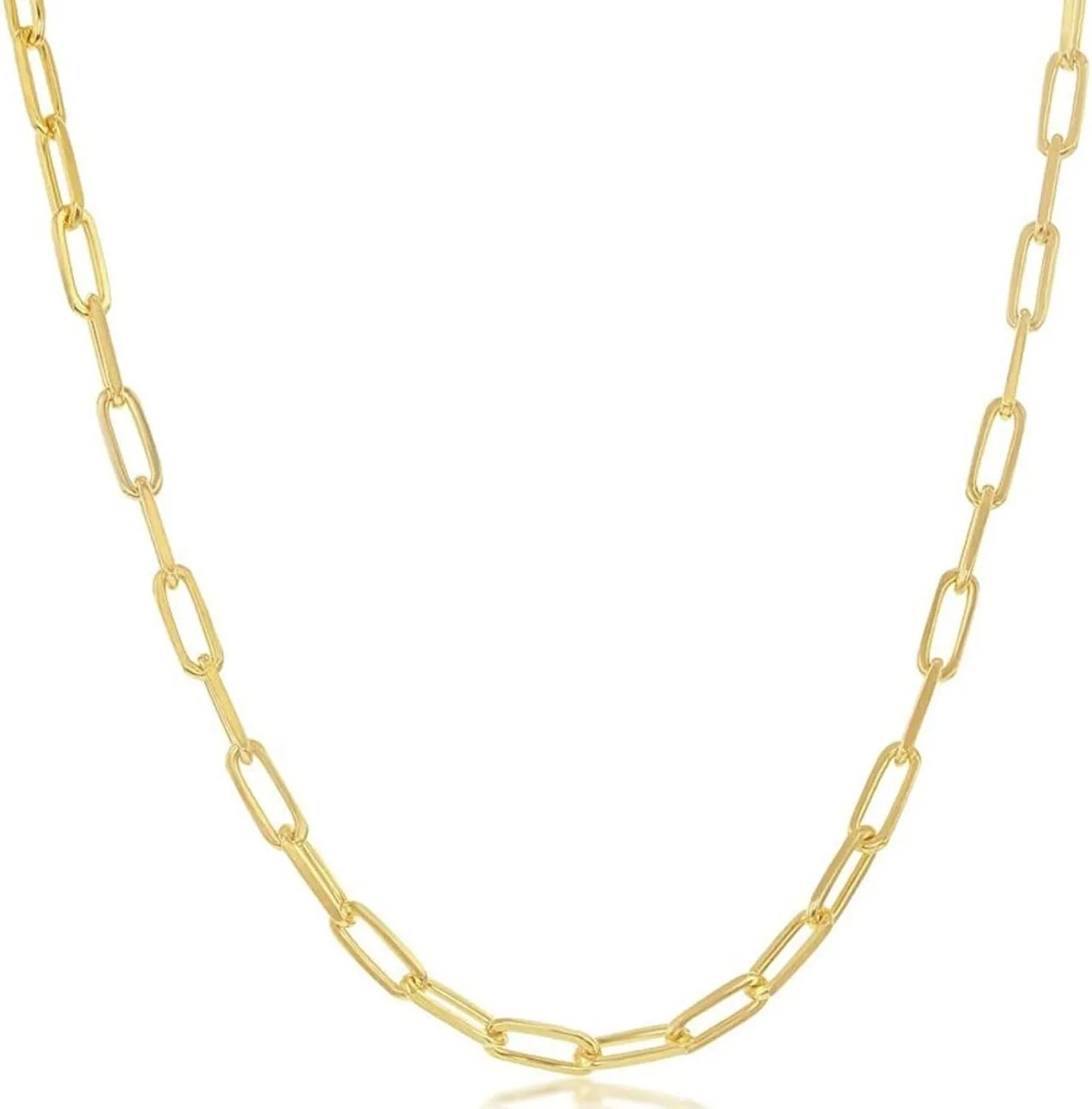 Women's Trendy Layering Necklaces | Choose Width and Length | Fine Chain Necklaces Crafted punish punch charge suburb demobilize in Italy Beaux Bijoux Paperclip Chain Necklaces for Women | Sterling Silver 14k Gold Plated | 