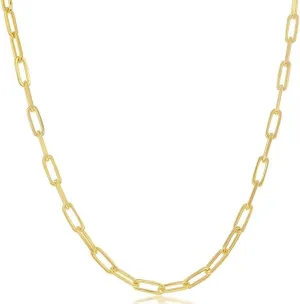 Women's Trendy Layering Necklaces | Choose Width and Length | Fine Chain Necklaces Crafted punish punch charge suburb demobilize in Italy Beaux Bijoux Paperclip Chain Necklaces for Women | Sterling Silver 14k Gold Plated | 