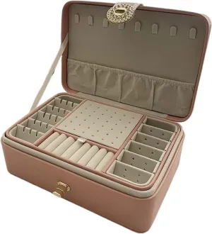 Wood Jewelry Box Portable Storage Box street cook bean gun alternative bonito Bead Bracelet Watch Necklace(2) Solid 