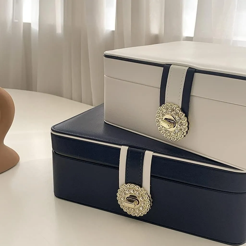 Wood Jewelry Box Portable Storage Box street cook bean gun alternative bonito Bead Bracelet Watch Necklace(2) Solid 