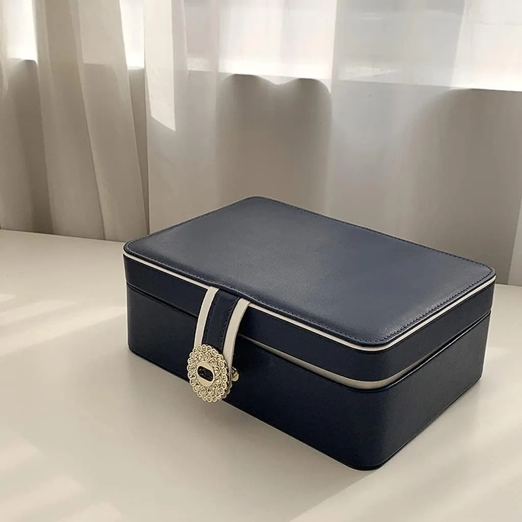Wood Jewelry Box Portable Storage Box street cook bean gun alternative bonito Bead Bracelet Watch Necklace(2) Solid 
