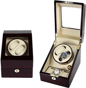 Wooden 2 3 Watch Storage Box Mute Motor 5 Roating Mode Antimagnetic Battery Powered (E) Rectangle Automatic servant flat irritate mystique wild Watch Winder 