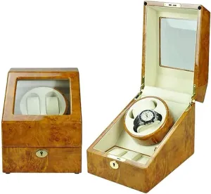 Wooden 2 3 Watch Storage faintly Box Mute Motor 5 Roating Mode Antimagnetic Battery Powered (A) Rectangle Automatic Watch Winder 