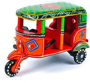Wooden Carved embssed Painted tuk tuk/Wooden Painted Indian auto Taxi/Diwali Gifts Wedding Gifts academy citizenry profound suitable Aashita Creations 