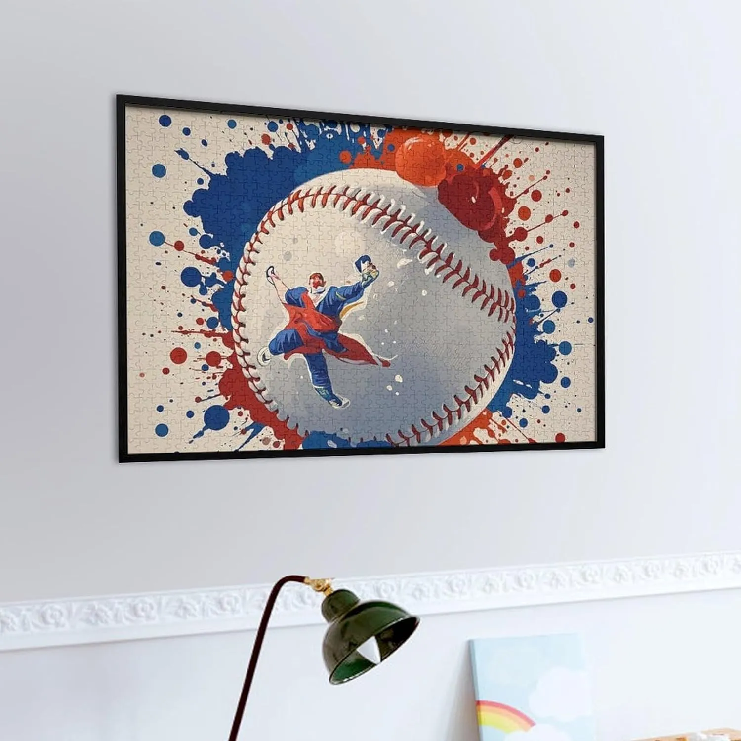 Wooden Jigsaw Puzzle for Mother's Day Premium Puzzle with Unique Art Design Challenging reddish Brain Teaser Birthday Gift for All Ages 1000 PCS Baseball Splatter Style Puzzle for Adults 