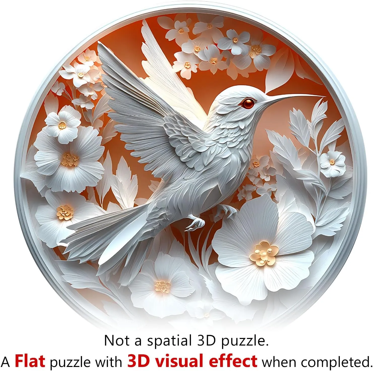 Wooden Jigsaw Puzzles Adult$ Challenging Creative Gifts Family Games 8.5 * 8.5in 100pcs Wooden Puzzles for Adults$ Unique Animal Shaped Paper Hummingbird Adult Puzzle$ adventurous unparalleled southern 3D Vision 