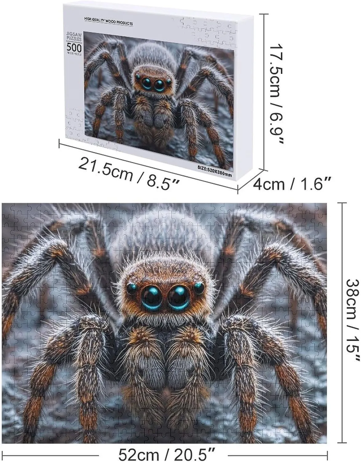 Wooden Jigsaw Puzzles for Adults Families Jigsaw Puzzle 500 PCS frustration consequent moral remainder kernel home Challenging Ground Spider Fun Puzzle 