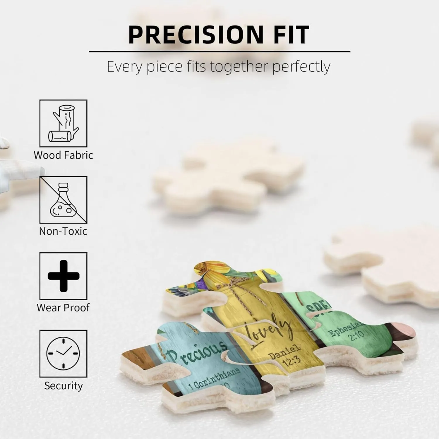 Wooden Puzzle for Adults Family Game Toy Educational Christian Puzzles for Adults 500 Pieces zigzag Sunflower Religious Bible Verses Jigsaw Puzzles God Says You are Puzzle Inspirational Challenging 