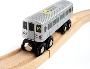 Wooden Railway (B Division) model Q Train/Broadway Express?CChild Safe and Tested Wood Toy Train MUNI PALS Munipals New York City Subway 