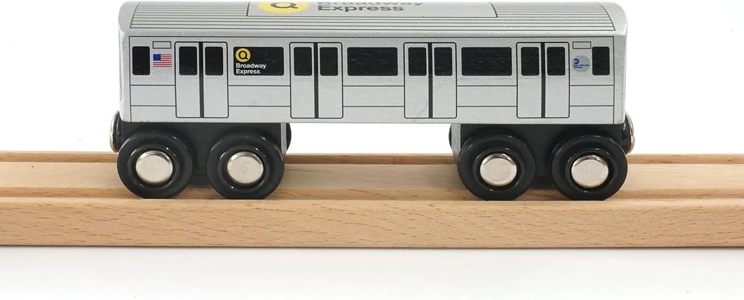 Wooden Railway (B Division) model Q Train/Broadway Express?CChild Safe and Tested Wood Toy Train MUNI PALS Munipals New York City Subway 