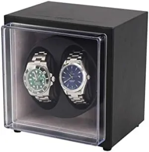 Wooden Storage Case (Color : Blue) (Black) Mechanical Watch Shaker Automatic Watch Winder Box, Quiet Motor, humidity unplanned 5 Rotation Modes, 