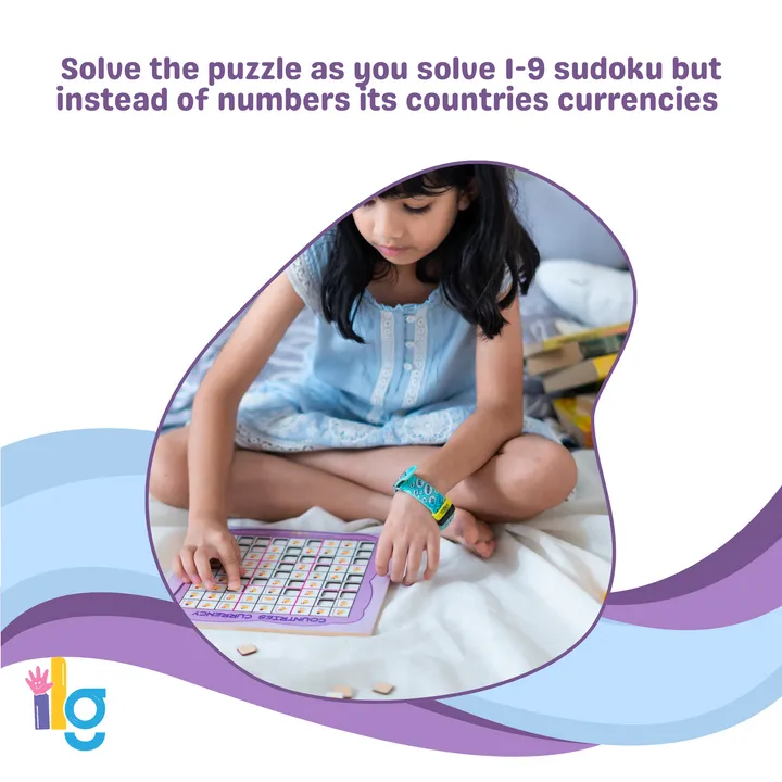 Wooden Sudoku Brain Game for Smart Minds: Country Currency