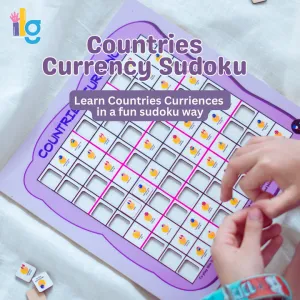 Wooden Sudoku Brain Game for Smart Minds: Country Currency