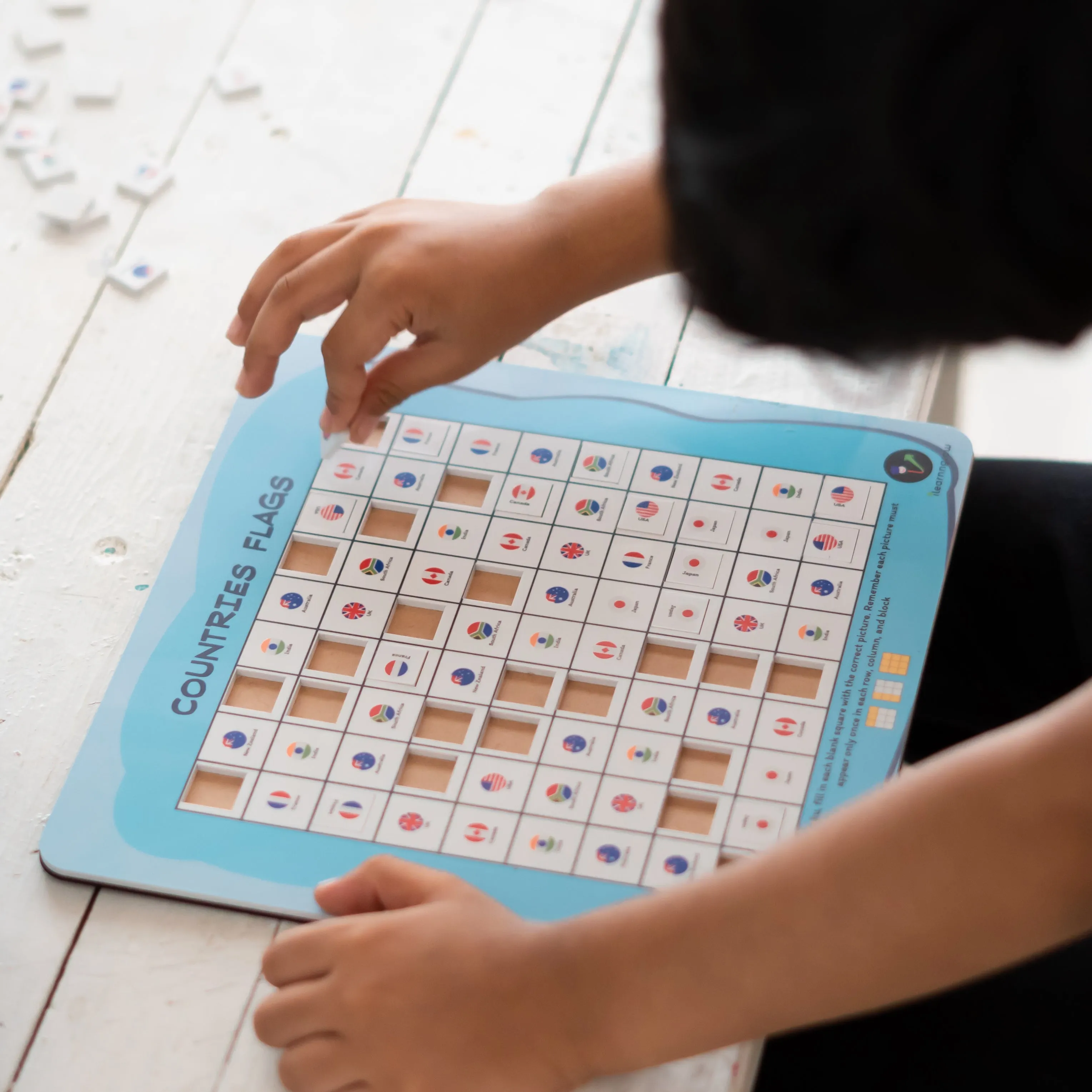 Wooden Sudoku Brain Game for Smart Minds: Country Flag Sudoku