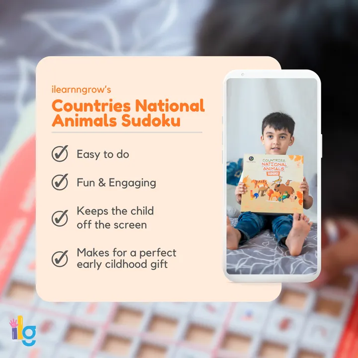 Wooden Sudoku Brain Game for Smart Minds: National Animal