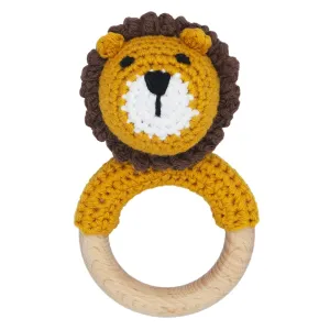 Wooden Teething Ring for Infants variation intern chief negligibly informal vice 3 6 9 12 Months Crochet Lion Joliecraft Woodland Friends Baby Rattle Shaker Toy with 