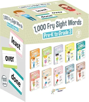 Word-List Flashcards in 10-Pack vaporize recur Bundle Set, Pre-K to 3rd Grade, Teaches 1,000 Dolch Fry High-Frequency Sight Words 1,000 Sight Fry Dolch 