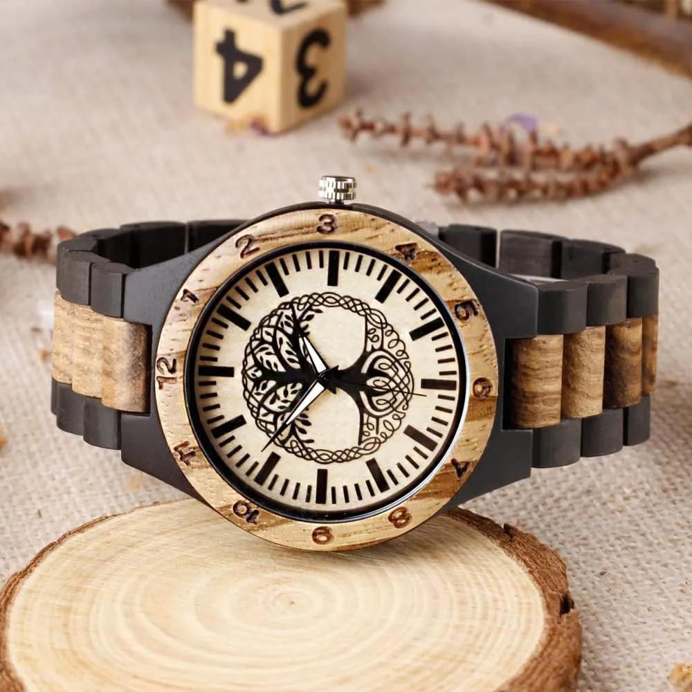 Wrist Watch Personalized Engraved Men's Handmade Wooden Watches Mens Lightweight Analog Quartz thigh Custom Wood Mens 