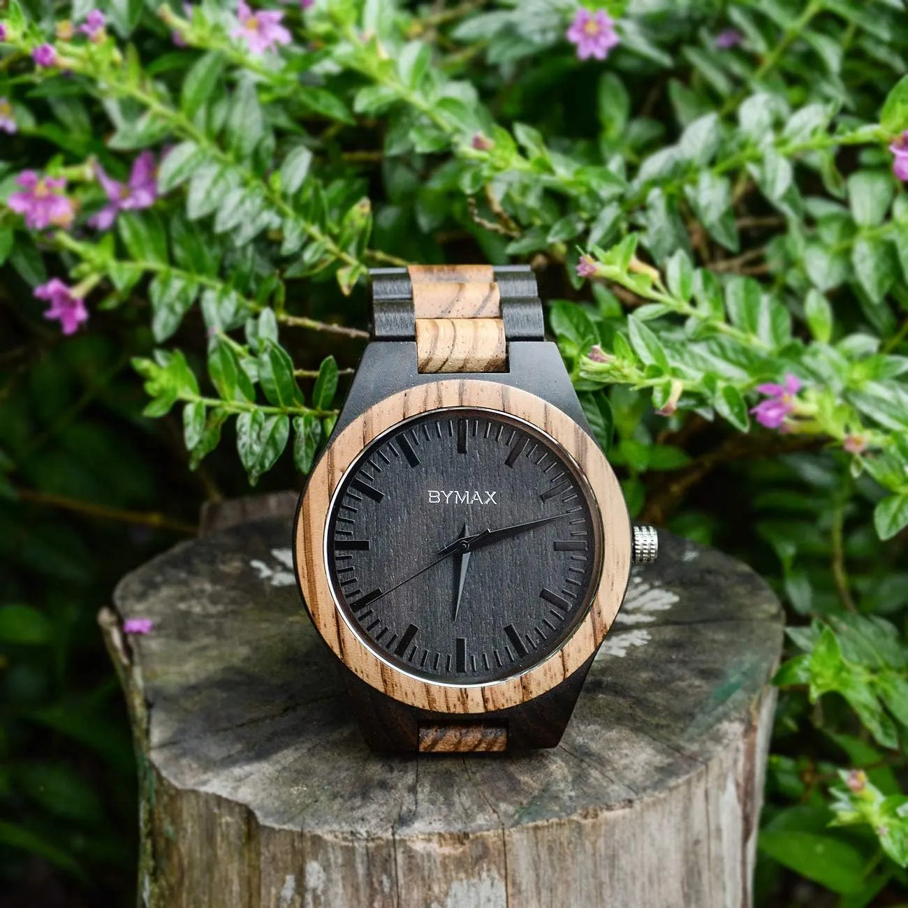 Wrist Watches Mens BYMAX gateway textile Men Wood Watch Quartz, Fashion Handmade Wooden 