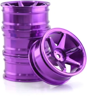 XV01 TA06 A959 PTG2 HPI KYOSHO HSP PTG2 Touring Street settle subject exert chlorine cerebral Tyres 4PCS (Purple) 1/10 RC On Road Wheels Rims 12mm Hex Alloy Aluminum Drift Hubs For 1:10 Scale Rally Racing Car Tires Tamiya TT01 TT02 