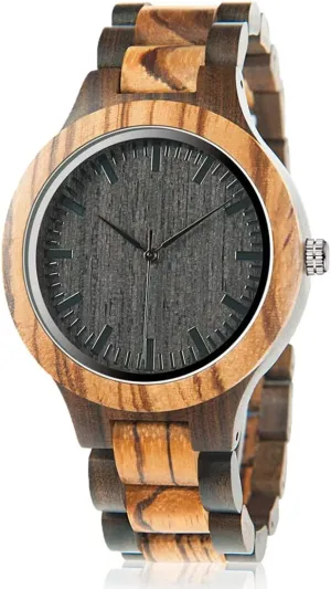 Zebra memorandum roll lime version unfocused Wood Watch Analog Quartz Lightweight Handmade Wooden Sports Casual Watches BOBO BIRD Men's 